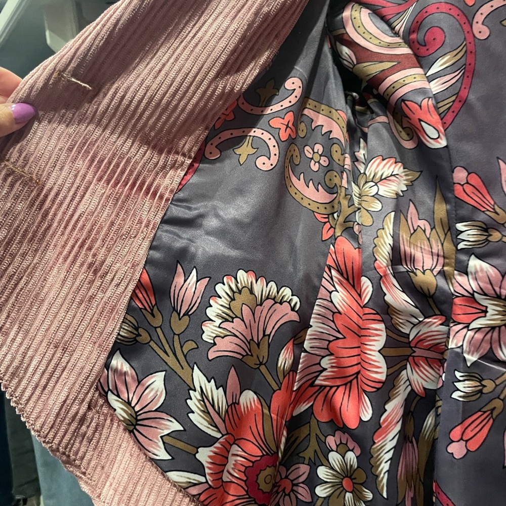 Unique corduroy flaired bottom blazer -